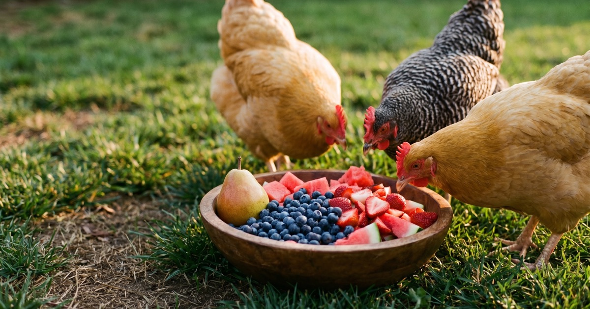 Fruits for Chickens — Safe, Skip, and Why | Flock Clock